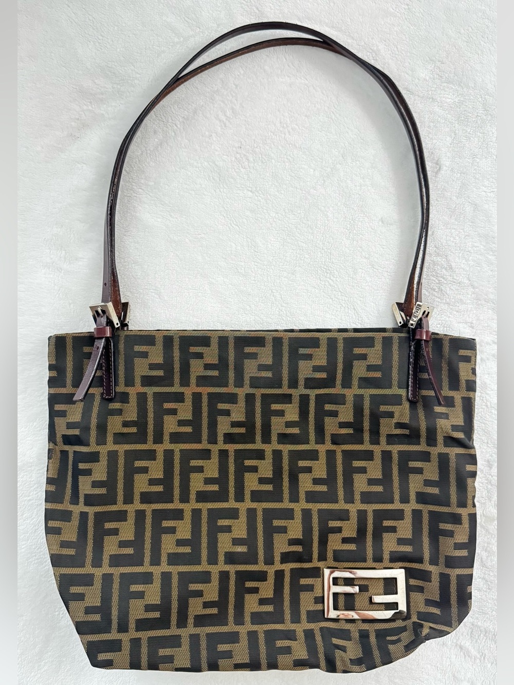 Fendi Zucca Canvas Tote vintage bag, interior serial # tag